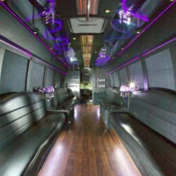 inside of charter luxury bus